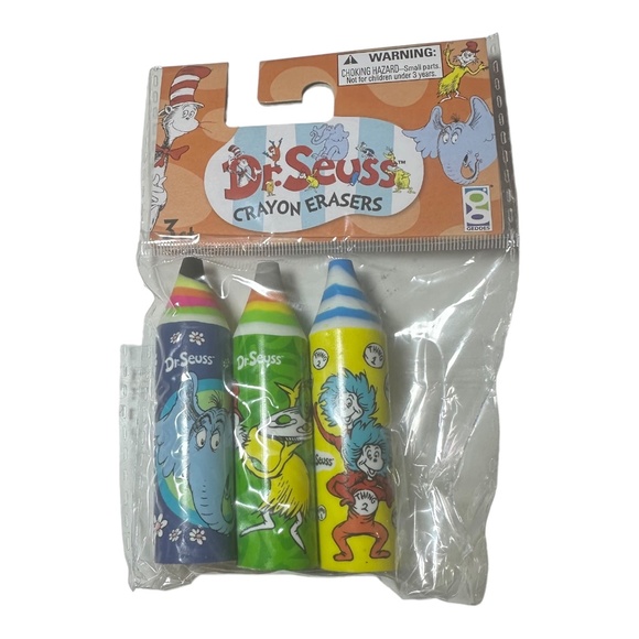 Dr. Seuss 3 Pack Crayon Erasers - Horton, Sam I Am, Thing 1 & Thing 2 - Picture 2 of 2
